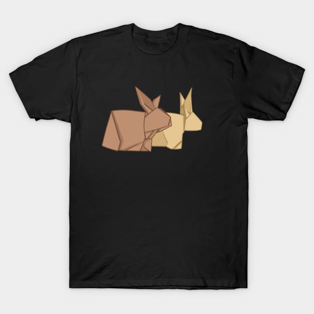 Mom and Dad Bunny Origami Left _ Bunniesmee T-Shirt by GambarGrace